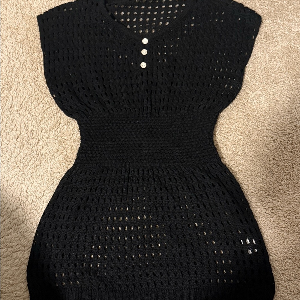 Black bathing suit cover-up